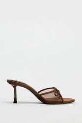 Brown mesh sandals 38