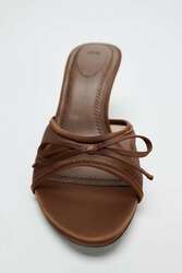 Brown mesh sandals 38