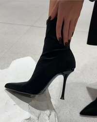 Zara velvet ankle boots