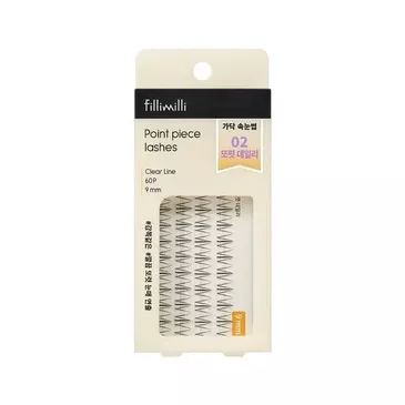 Fillimilli Point Piece Lashes 02 Clear Daily 9mm 60ea
