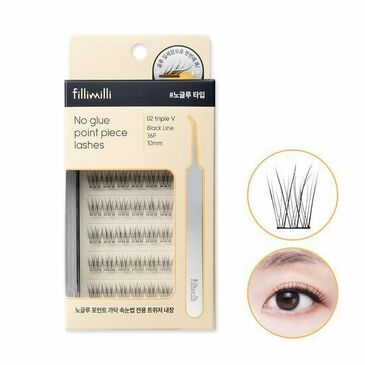 Fillimilli No-glue point lashes 02 triple V 10mm 36ea