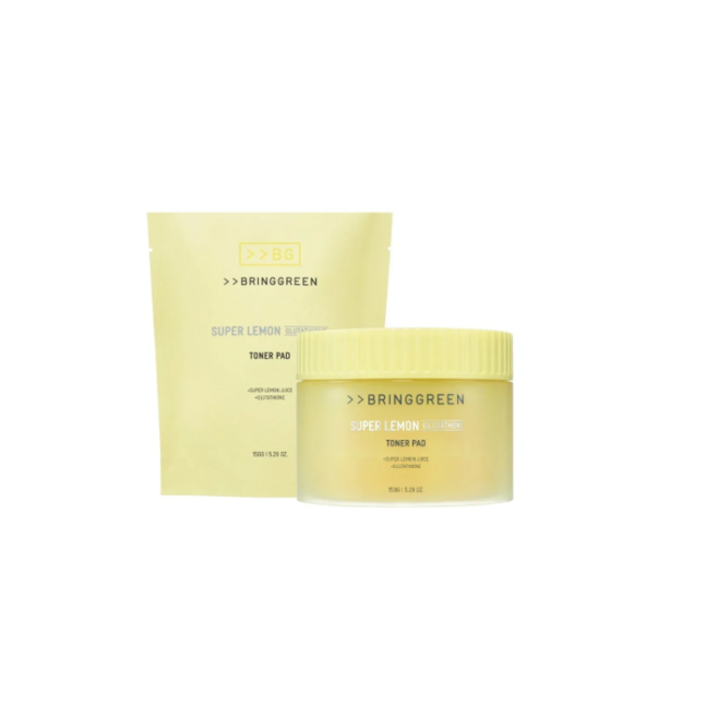 BRINGGREEN Super Lemon Glutathione Toner Pad+refill Set