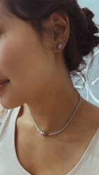 Мөнгөлөг сувдан ээмэг хослол