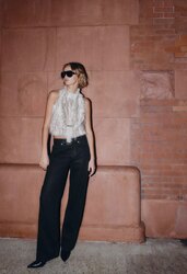 Z1975 high-waist coated jeans