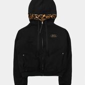 ジャケット・アウター Mystic 11 Reversible Fur Hooded Jacket Mystic11 Reversible Fur Hooded Jacket - Grey/White Leopard
