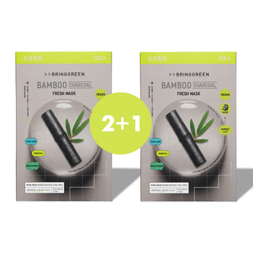 BRING GREEN Bamboo Charcoal Fresh Mask Sheet Sheet 10ea