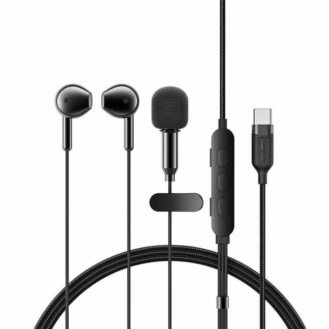 Acefast L12 USB-C semi-in-ear karaoke wired earphones