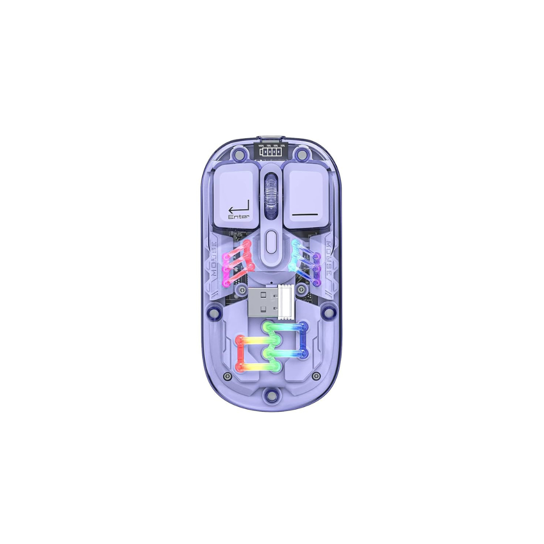 Coteci 0F-026 Magic Crystal IV Dual Mode Mouse Purple
