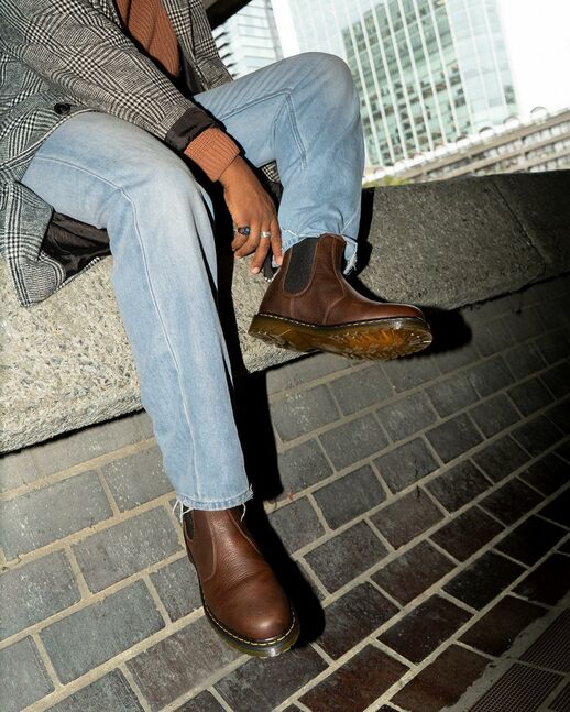 2976 Faux Fur Lined Grizzly Leather Chelsea Boots