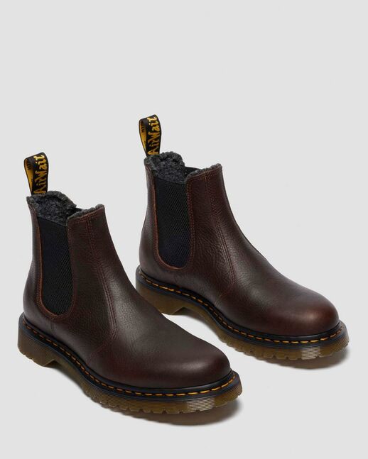 2976 Faux Fur Lined Grizzly Leather Chelsea Boots