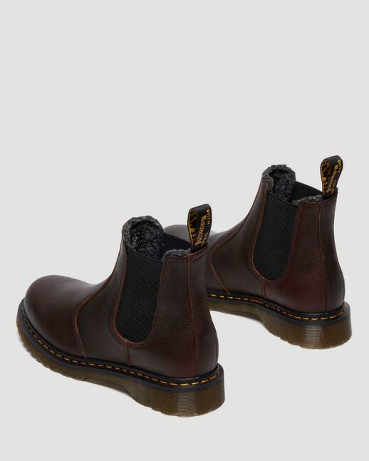 2976 Faux Fur Lined Grizzly Leather Chelsea Boots