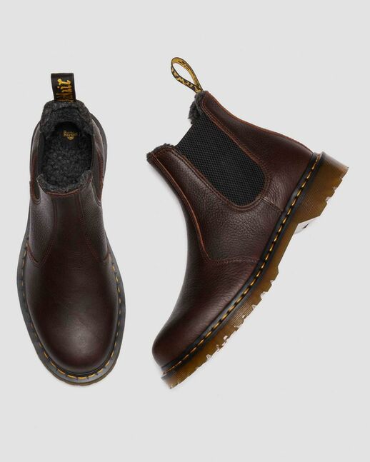 2976 Faux Fur Lined Grizzly Leather Chelsea Boots