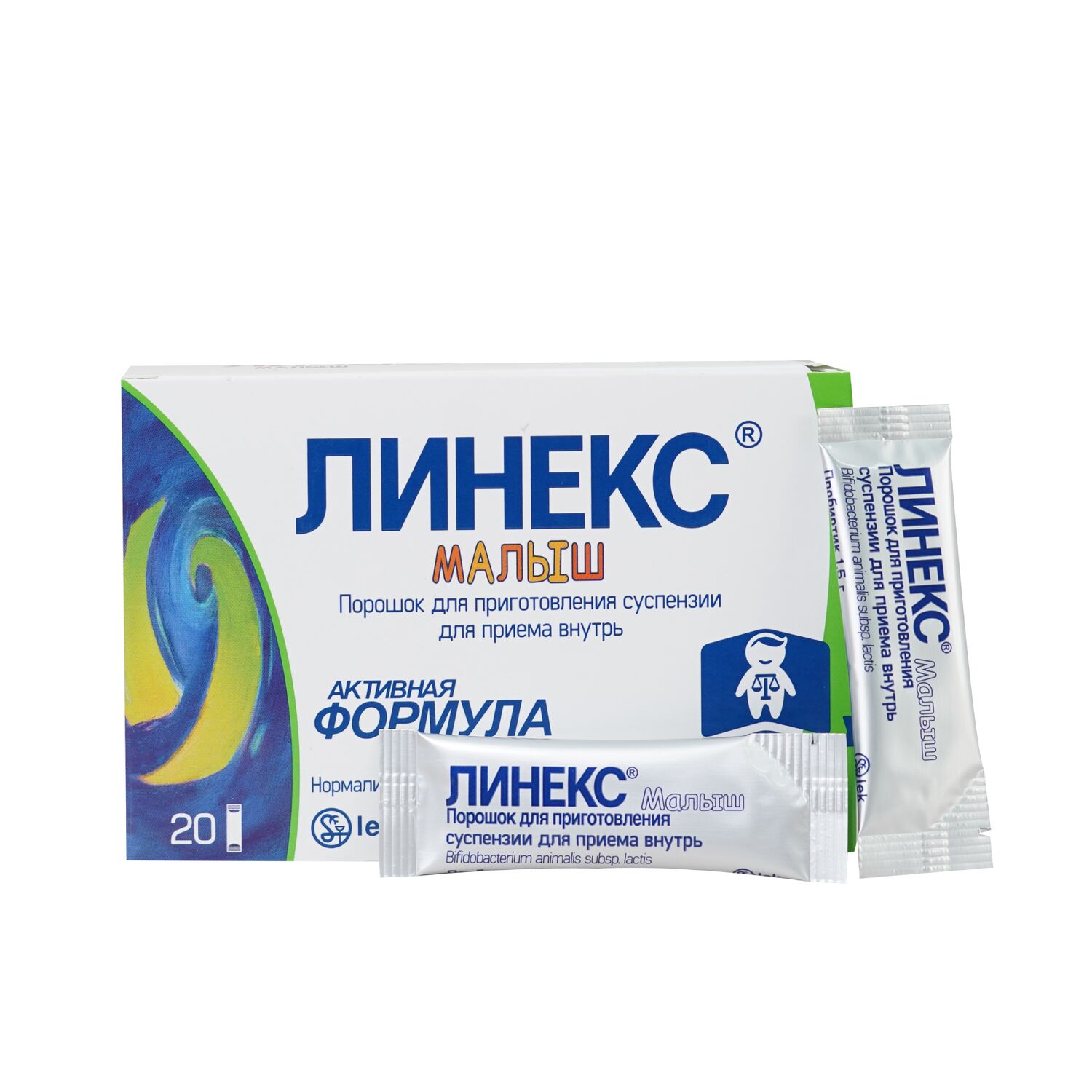 Линекс бэби 4.6мг/100мг - 1.5г №20