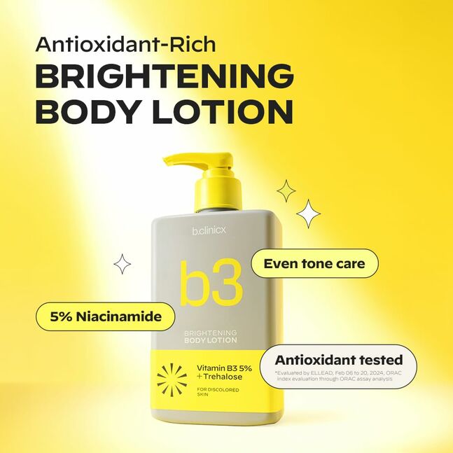 B.CLINICX VITAMIN B3 5% + TREHALOSE BRIGHTENING BODY LOTION 300ML