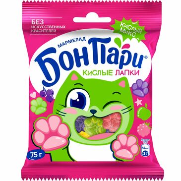 БОН ПАРИ резинэн чихэр, Исгэлэн савар, 75г