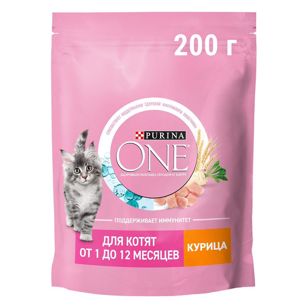 ONE KITTEN муужгайнд зориулсан хуурай хоол, тахианы махтай 200г