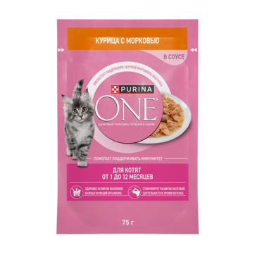 ONE KITTEN GiG муужгайнд зориулсан нойтон хоол, тахианы мах, луувантай 75г