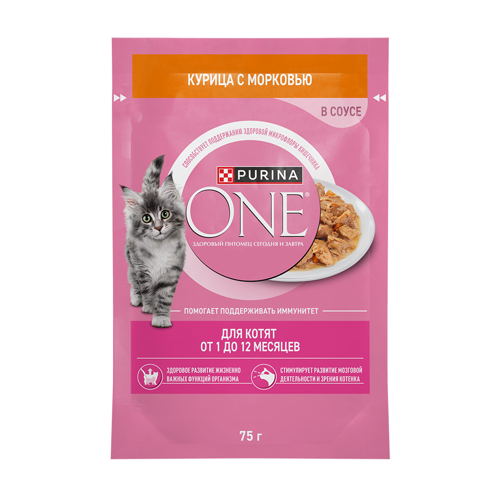 ONE KITTEN GiG муужгайнд зориулсан нойтон хоол, тахианы мах, луувантай 75г