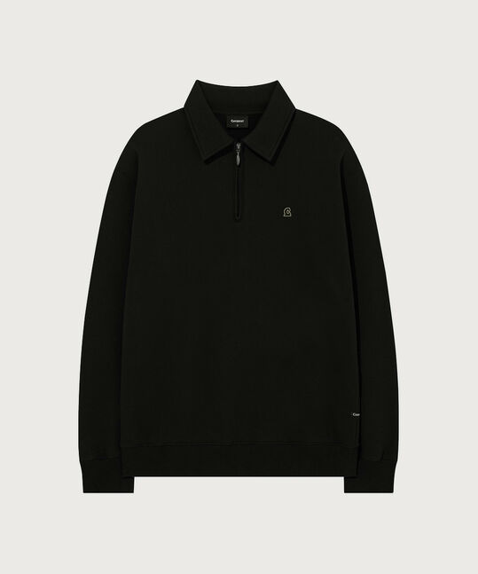 Signature Symbol Collar Half-Zip Up Black