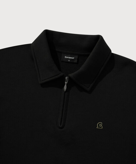 Signature Symbol Collar Half-Zip Up Black