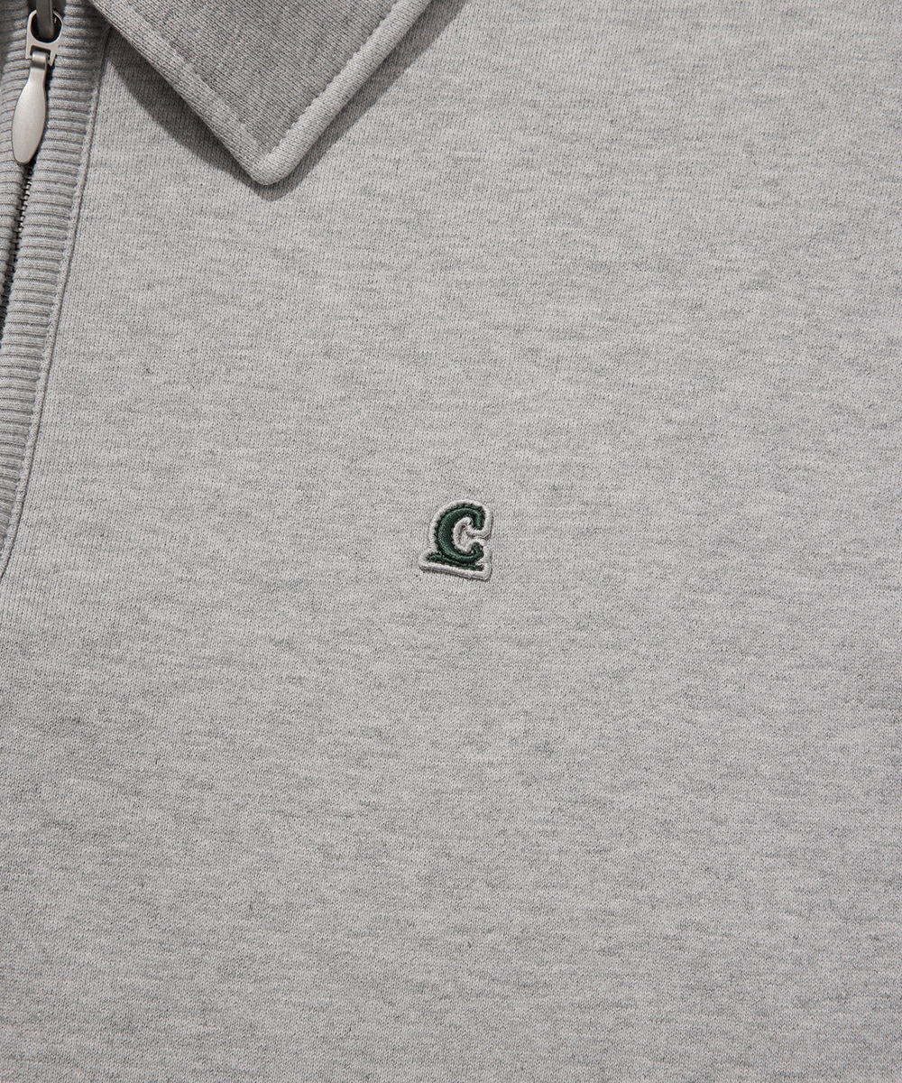 Signature Symbol Collar Half Zip-Up Melange Gray