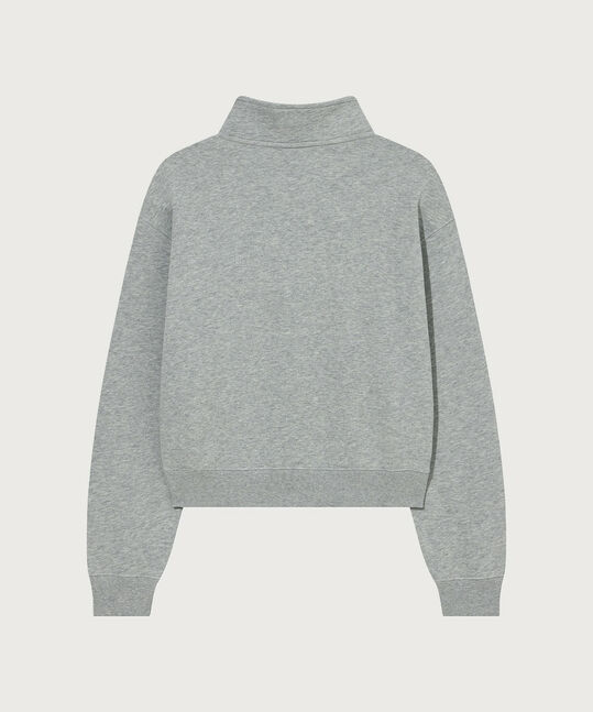 Women's Half Zip-up Melange Gray
