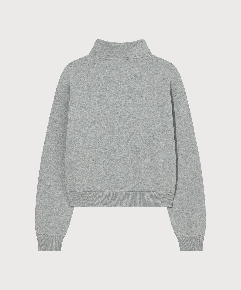 Women's Half Zip-up Melange Gray