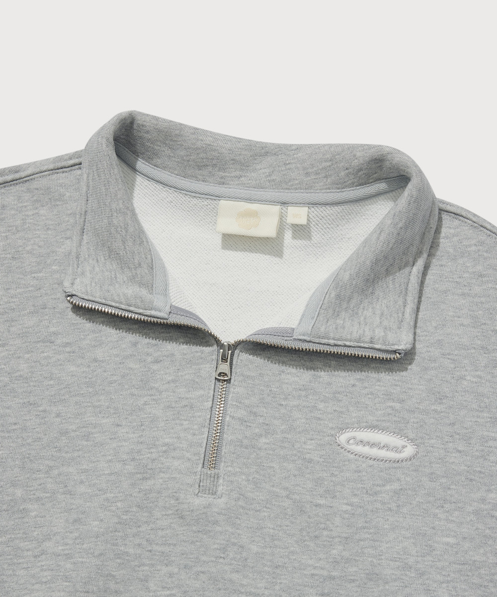 Women's Half Zip-up Melange Gray