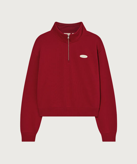 Women's Half Zip-up Red