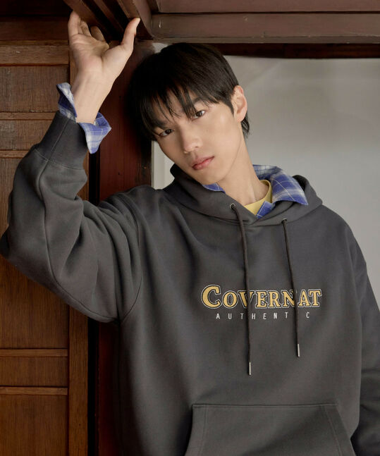 Center Logo Hoodie Charcoal