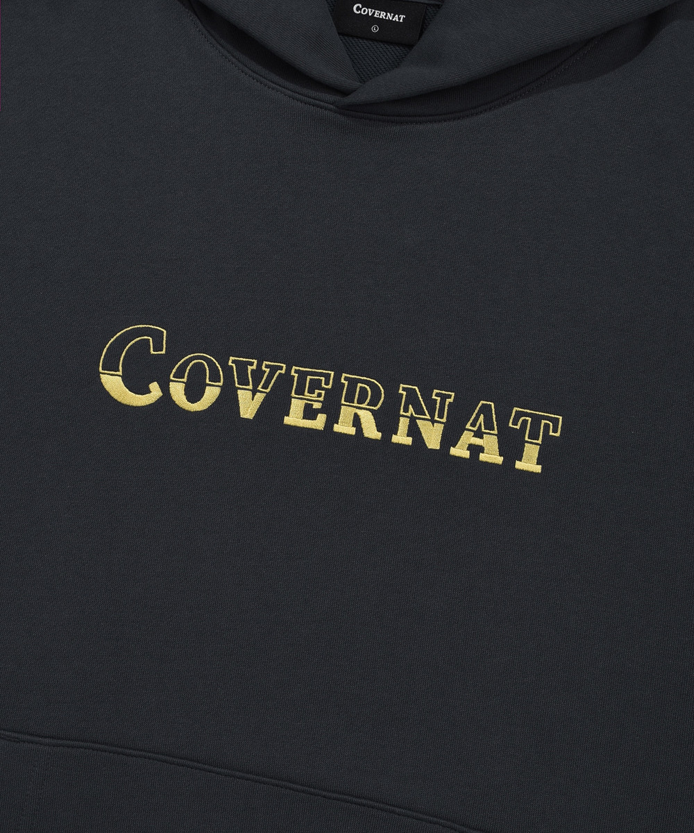 Two-Tone Logo Hoodie Grayish Blue