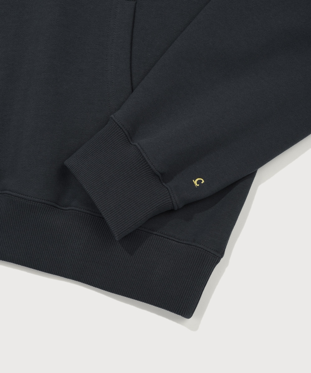 Two-Tone Logo Hoodie Grayish Blue