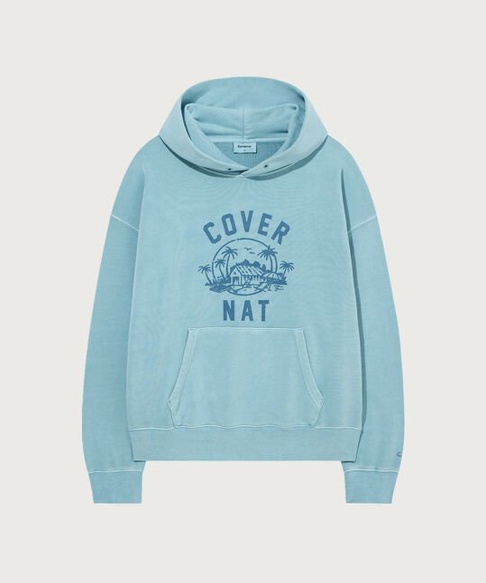 Irish Graphic Pigment Hoodie Light Blue