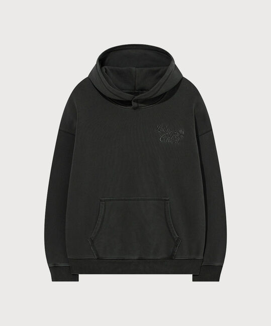 Women's Oversized Pigment Hoodie Charcoal