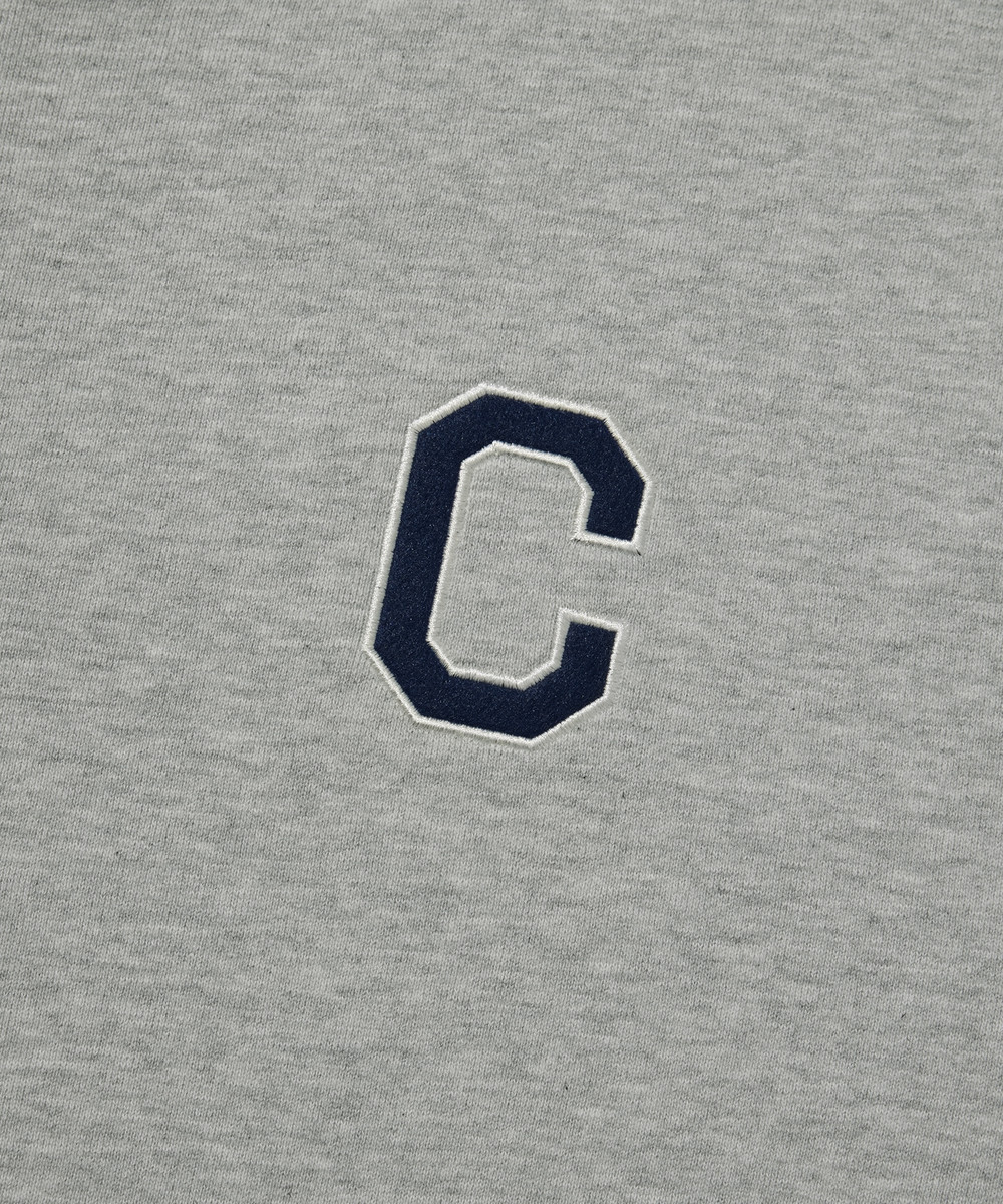C Logo Hooded Zip-Up Melange Gray