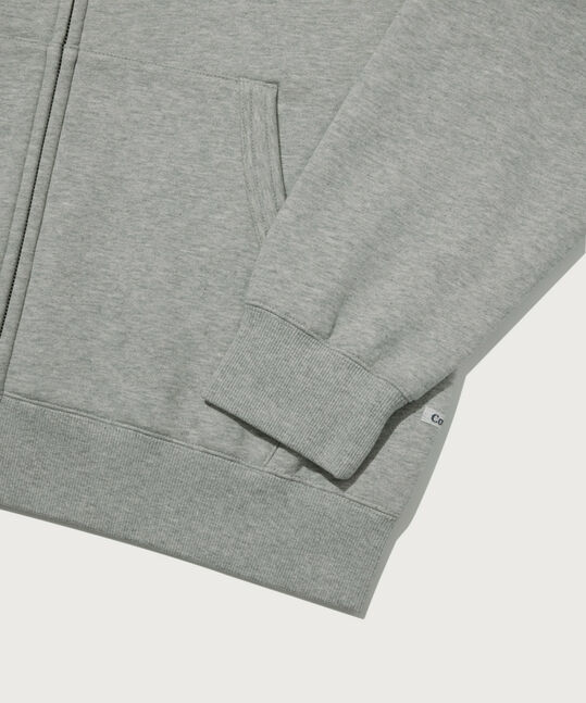 C Logo Hooded Zip-Up Melange Gray