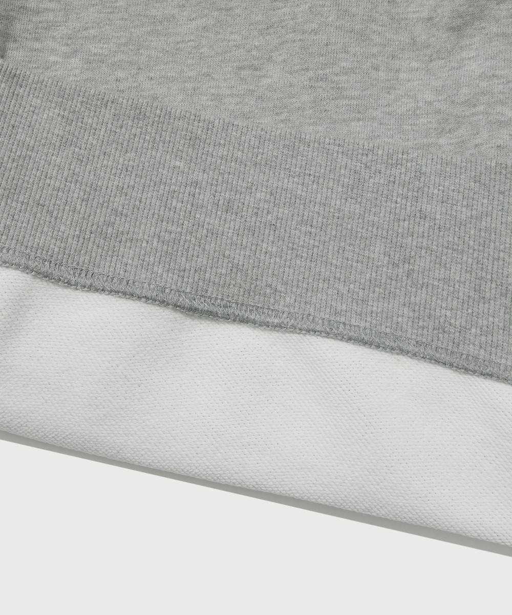 C Logo Hooded Zip-Up Melange Gray