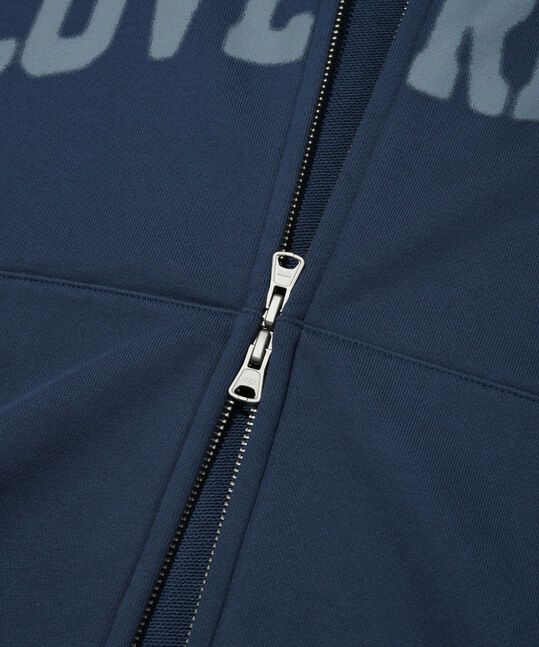 Arch logo hooded zip-up dark blue