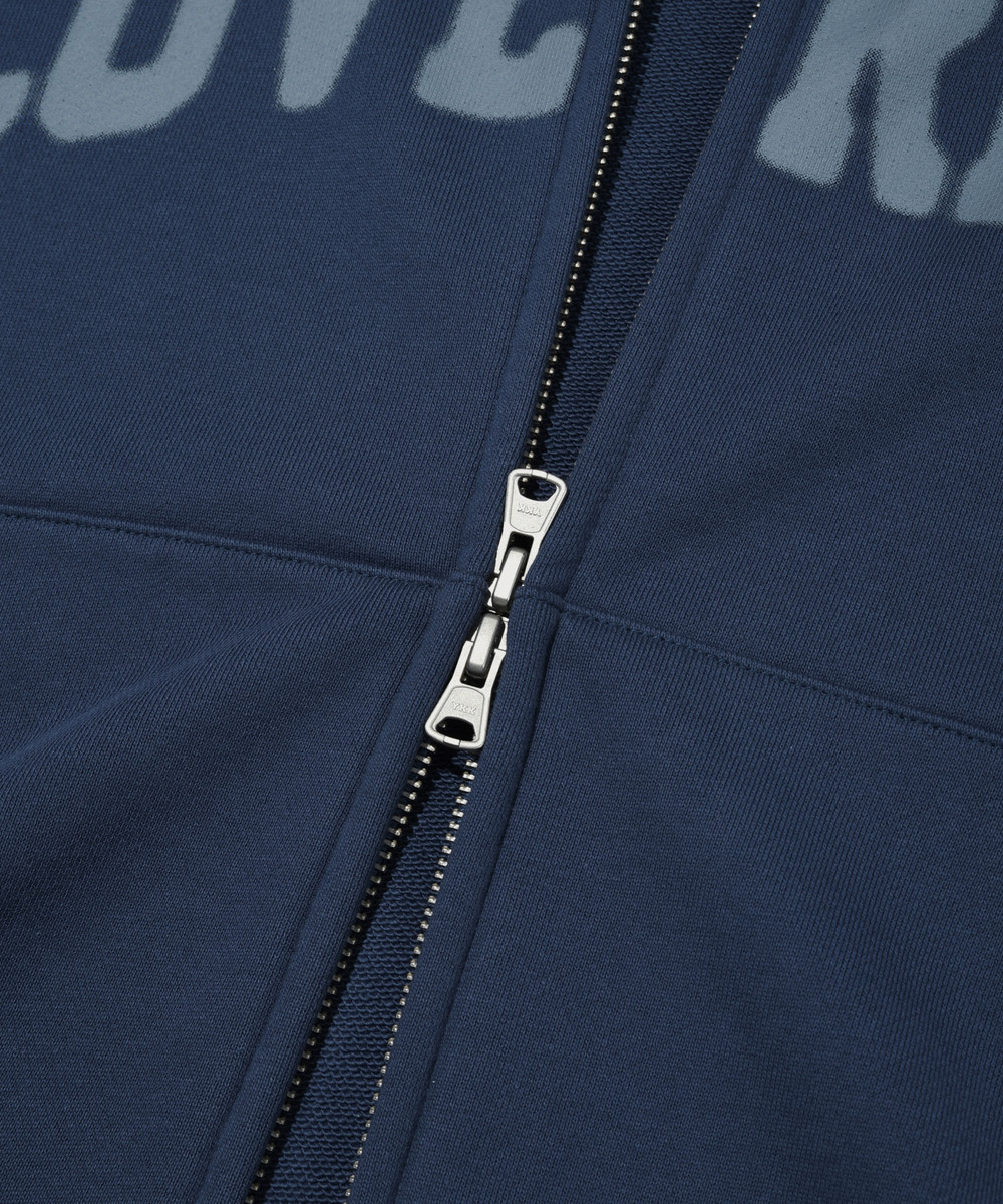 Arch logo hooded zip-up dark blue