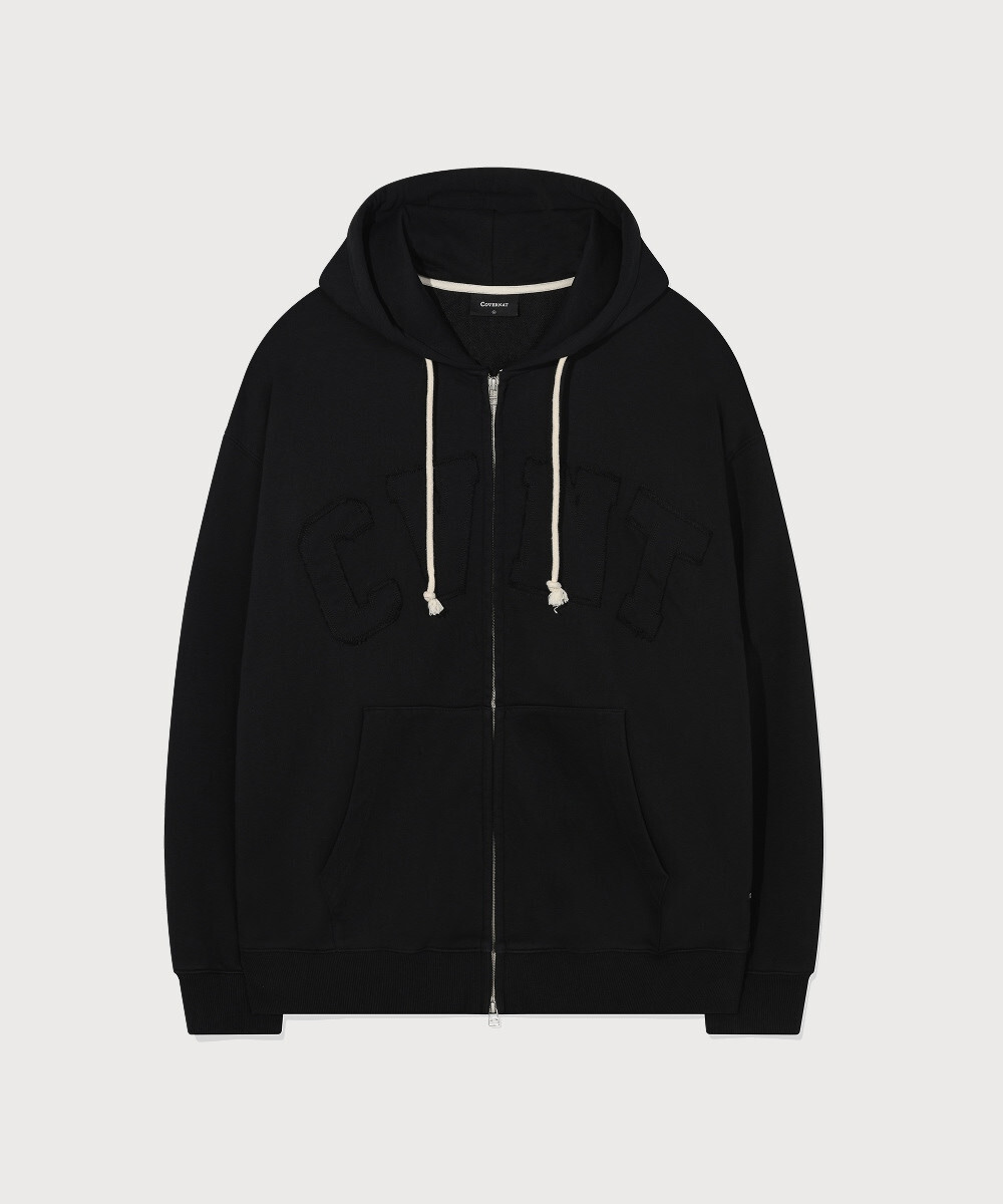 Vintage Hooded Zip-Up Black