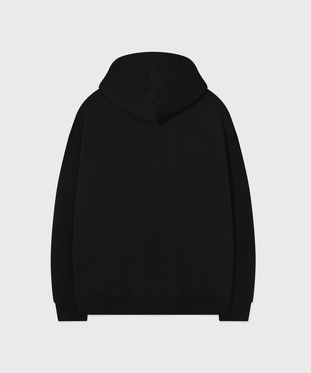 Vintage Hooded Zip-Up Black