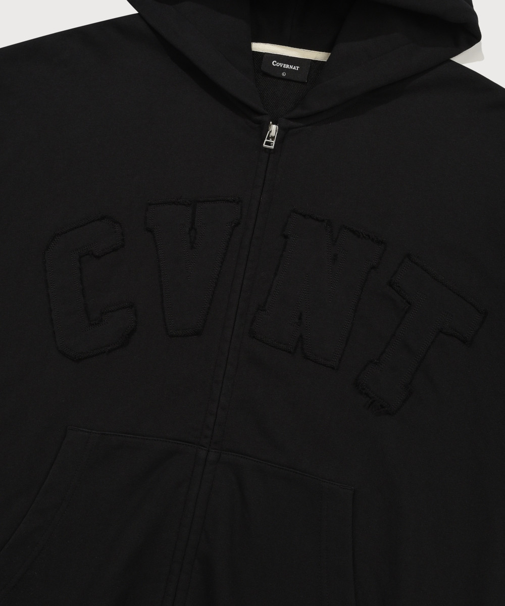 Vintage Hooded Zip-Up Black