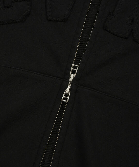 Vintage Hooded Zip-Up Black