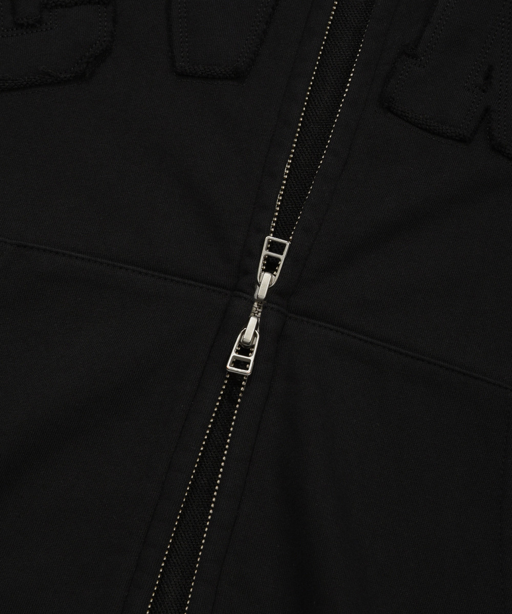 Vintage Hooded Zip-Up Black