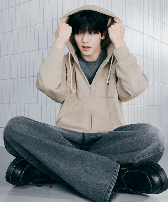 Vintage Hooded Zip-Up Light Khaki