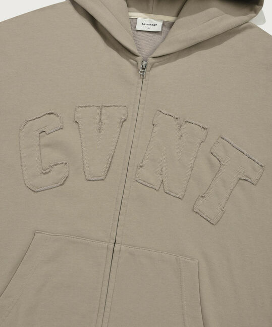 Vintage Hooded Zip-Up Light Khaki