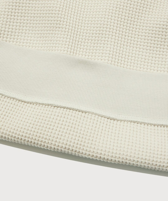 Small Logo Waffle Hoodie Beige