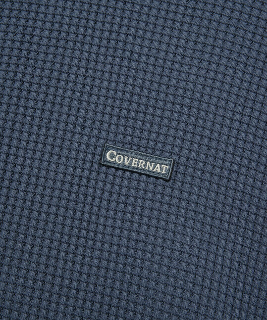 Small Logo Waffle Hoodie Blue