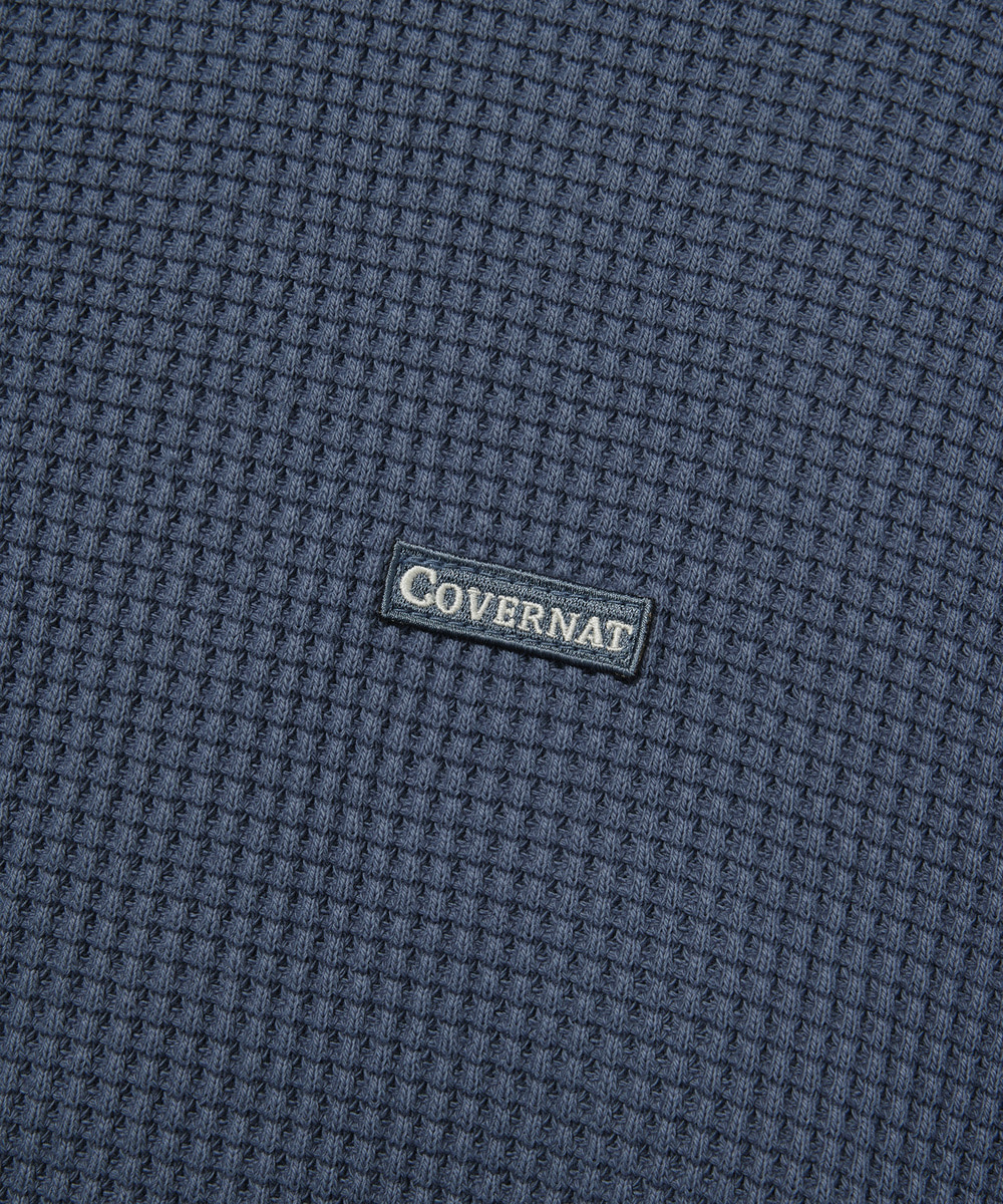 Small Logo Waffle Hoodie Blue