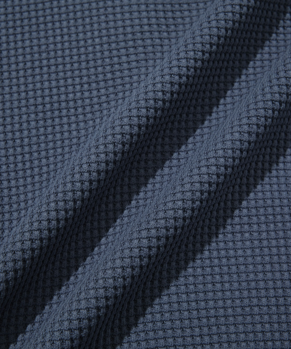 Small Logo Waffle Hoodie Blue